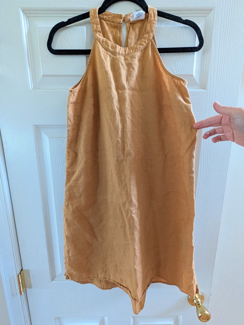 Sigrid Olsen Linen Sleeveless Dress in Warm Caramel